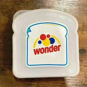 2006 Nostalgic Wonder Bread Plastic Sandwich Container Food Storage W Lid